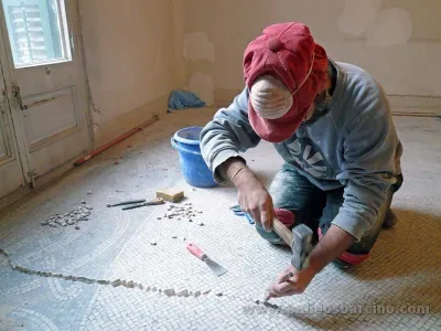 Pulido de suelos de mosaico en Barcelona - Pulidos Barcino