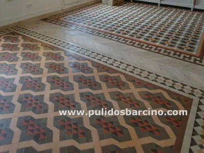 Mosaico Nolla en piso de Barcelona
